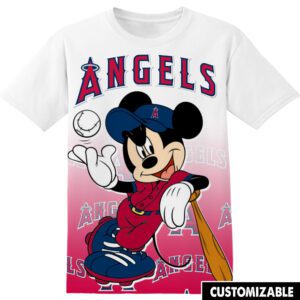 MLB Los Angeles Angels Disney Mickey Unisex 3D T-Shirt
