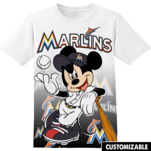 MLB Miami Marlins Disney Mickey Unisex 3D T-Shirt