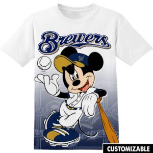 MLB Milwaukee Brewers Disney Mickey Unisex 3D T-Shirt