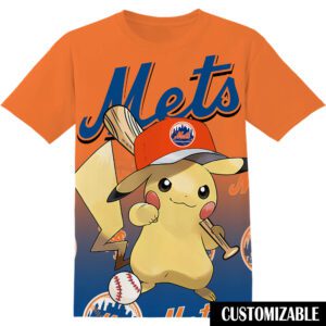 MLB New York Mets Pokemon Pikachu Unisex 3D T-Shirt