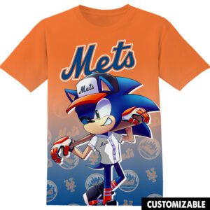MLB New York Mets Sonic the Hedgehog Unisex 3D T-Shirt