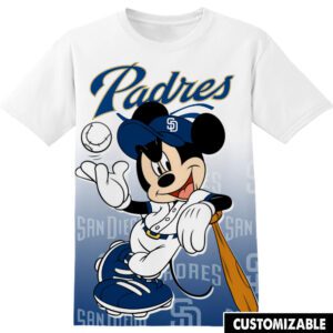 MLB San Diego Padres Disney Mickey Unisex 3D T-Shirt