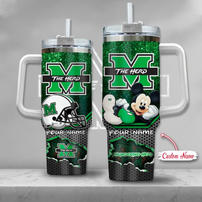 Marshall Thundering Herd NCAA Mickey Custom Name 40oz Stanley Tumbler STT3033