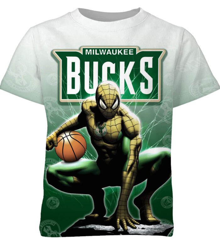 Marvel NBA SpiderMan Milwaukee Bucks Unisex 3D T-Shirt