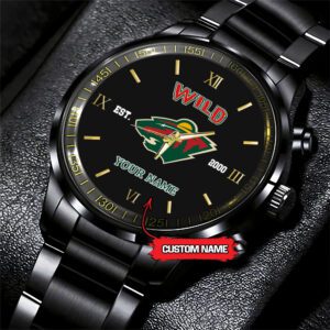 Minnesota Wild NHL Custom Name Black Fashion Sport Watch BW1109