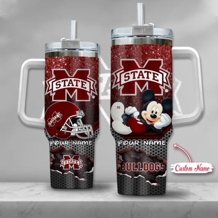 Mississippi State Bulldogs NCAA Mickey Custom Name 40oz Stanley Tumbler STT3037