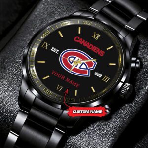 Montreal Canadiens NHL Custom Name Black Fashion Sport Watch BW1112
