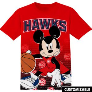 NBA Atlanta Hawks Disney Mickey Unisex 3D T-Shirt