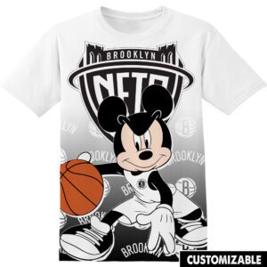 NBA Brooklyn Nets Disney Mickey Unisex 3D T-Shirt