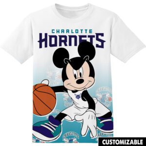 NBA Charlotte Hornets Disney Mickey Unisex 3D T-Shirt