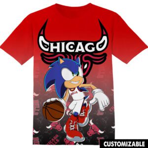 NBA Chicago Bulls Sonic the Hedgehog Unisex 3D T-Shirt