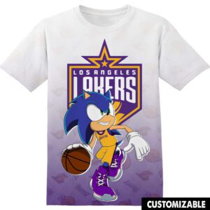 NBA Los Angeles Lakers Sonic the Hedgehog Unisex 3D T-Shirt