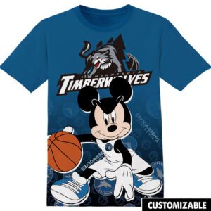 NBA Minnesota Timberwolves Disney Mickey Unisex 3D T-Shirt