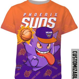 NBA Phoenix Suns Pokemon Gengar Unisex 3D T-Shirt