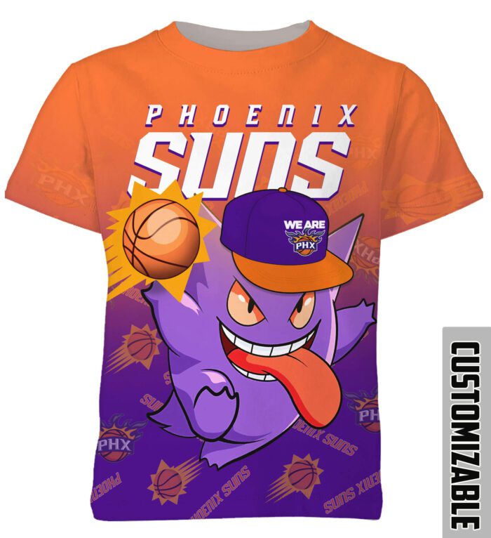 NBA Phoenix Suns Pokemon Gengar Unisex 3D T-Shirt