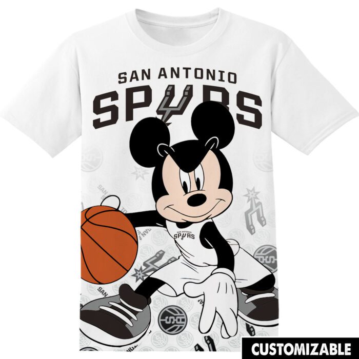 NBA San Antonio Spurs Disney Mickey Unisex 3D T-Shirt