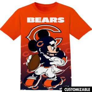 NFL Chicago Bears Disney Mickey Unisex 3D T-Shirt