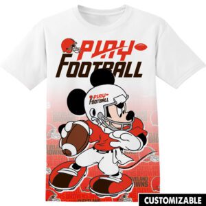 NFL Cleveland Browns Youth Disney Mickey Unisex 3D T-Shirt