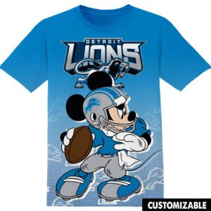 NFL Detroit Lions Disney Mickey Unisex 3D T-Shirt