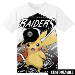 NFL Las Vegas Raiders Pokemon Pikachu Unisex 3D T-Shirt
