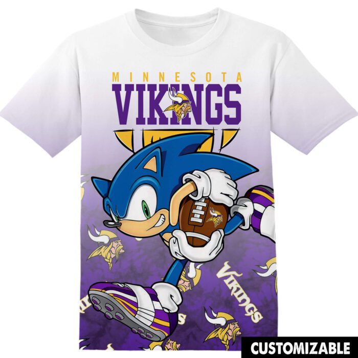 NFL Minnesota Vikings Sonic the Hedgehog Unisex 3D T-Shirt