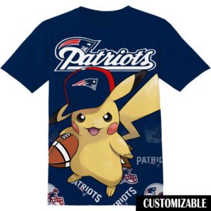 NFL New England Patriots Pokemon Pikachu Unisex 3D T-Shirt