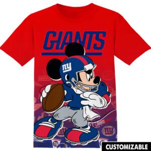 NFL New York Giants Disney Mickey Unisex 3D T-Shirt