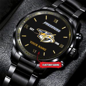 Nashville Predators NHL Custom Name Black Fashion Sport Watch BW1114
