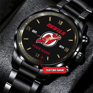 New Jersey Devils NHL Custom Name Black Fashion Sport Watch BW1115
