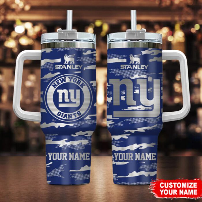 New York Giants NFL Personalized Camo Pattern Stanley Tumbler 40oz STT3183