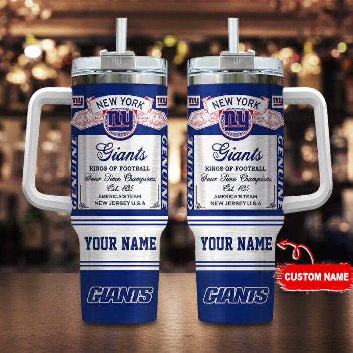 New York Giants Personalized NFL Kings of Football Laser Engraving Effect 40oz Stanley Tumbler STT2307