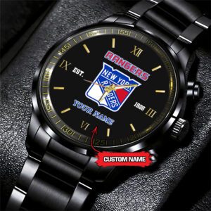 New York Rangers NHL Custom Name Black Fashion Sport Watch BW1113