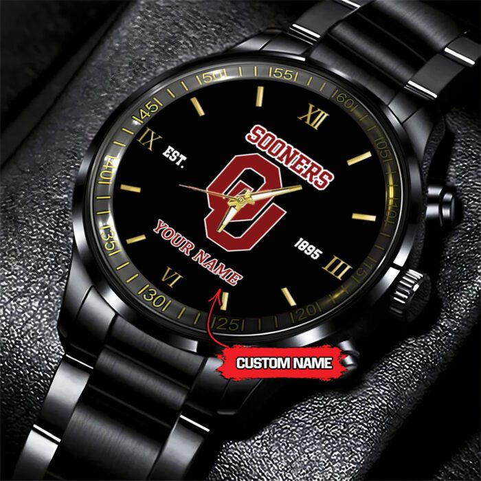 Oklahoma Sooners NCAA Black Fashion Personalized Sport Watch BW1511