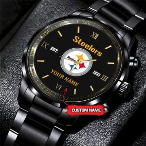 Pittsburgh Steelers NFL Black Fashion Personalized Sport Watch BW1356