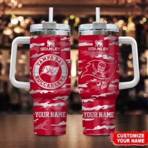 Tampa Bay Buccaneers NFL Personalized Camo Pattern Stanley Tumbler 40oz STT3192