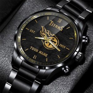 Tennessee Titans NFL Black Fashion Sport Watch Custom Your Name BW1423