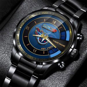 Tennessee Titans NFL Black Fashion Sport Watch Customize Your Name Fan Gifts BW1793