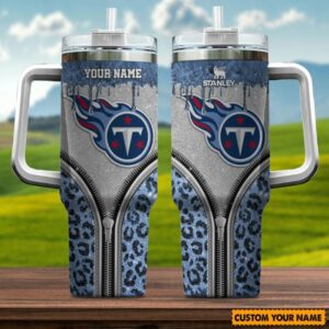Tennessee Titans NFL Glitter Leopard 40oz Stanley Tumbler Personalized STT2631