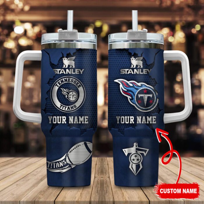 Tennessee Titans NFL Metal Style Custom Name 40oz Stanley Tumbler STT2823