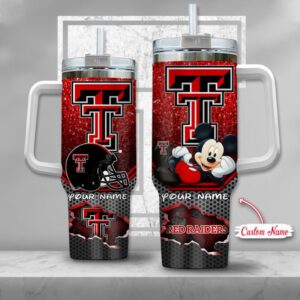 Texas Tech Red Raiders NCAA Mickey Custom Name 40oz Stanley Tumbler STT3051
