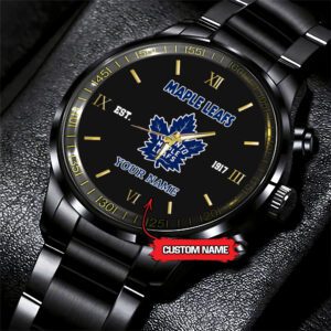 Toronto Maple Leafs NHL Custom Name Black Fashion Sport Watch BW1127