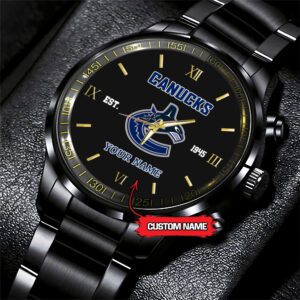Vancouver Canucks NHL Custom Name Black Fashion Sport Watch BW1123