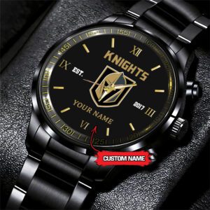 Vegas Golden Knights NHL Custom Name Black Fashion Sport Watch BW1129