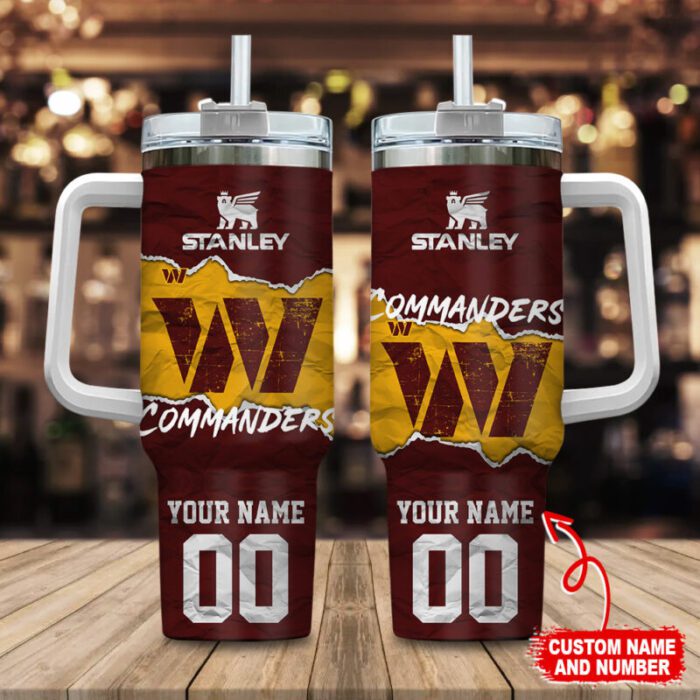 Washington Commanders NFL 40oz Stanley Tumbler Custom Name And Number 2024 Collection STT2949