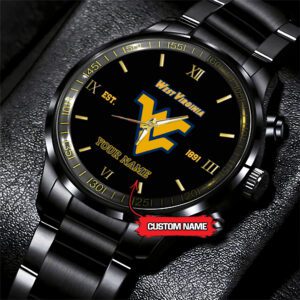 West Virginia Mountaineers NCAA Black Fashion Personalized Sport Watch BW1522
