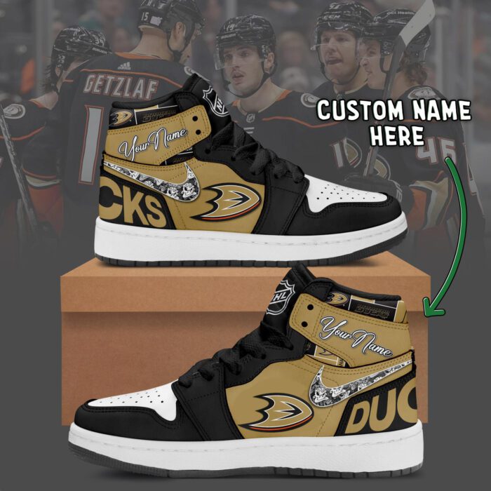 Anaheim Ducks NHL Personalized AJ1 Sneakers Jordan 1 Shoes For Fan JWG1031