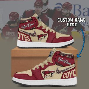 Arizona Coyotes NHL Personalized AJ1 Sneakers Jordan 1 Shoes For Fan JWG1032