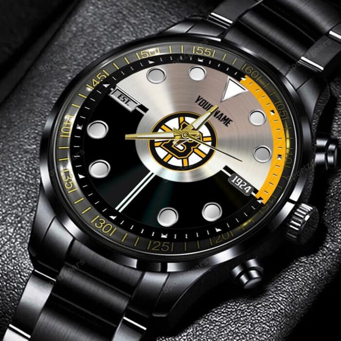 Boston Bruins NHL Black Stainless Steel Watch Personalized Gifts For Fans BW1928