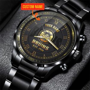 Boston Bruins NHL Fashion Black Stainless Steel Watch 2024 Collection For Fan BW1892