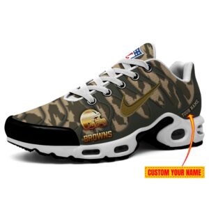 Cleveland Browns Personalized Air Max Plus TN Shoes NFL Camo Veterans TN3222